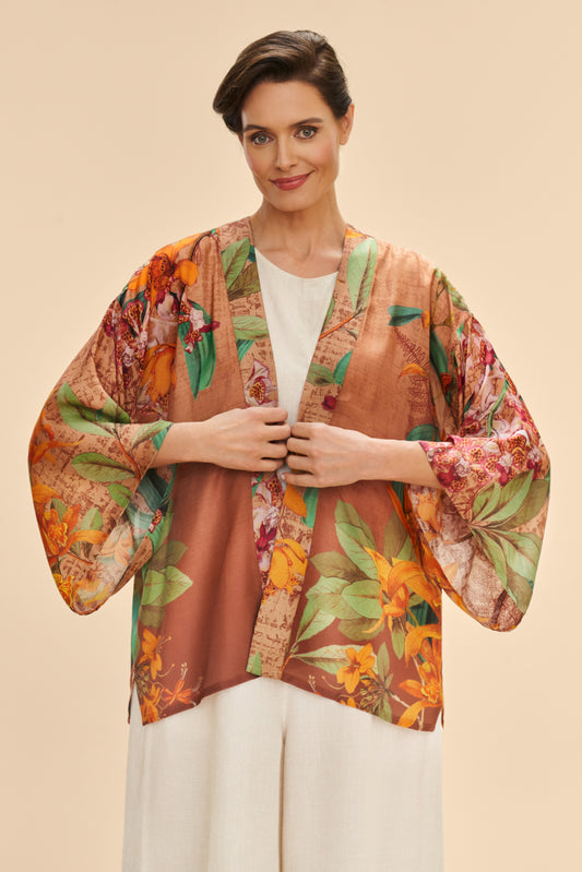 Botany Bliss Kimono by Power UK in Taupe