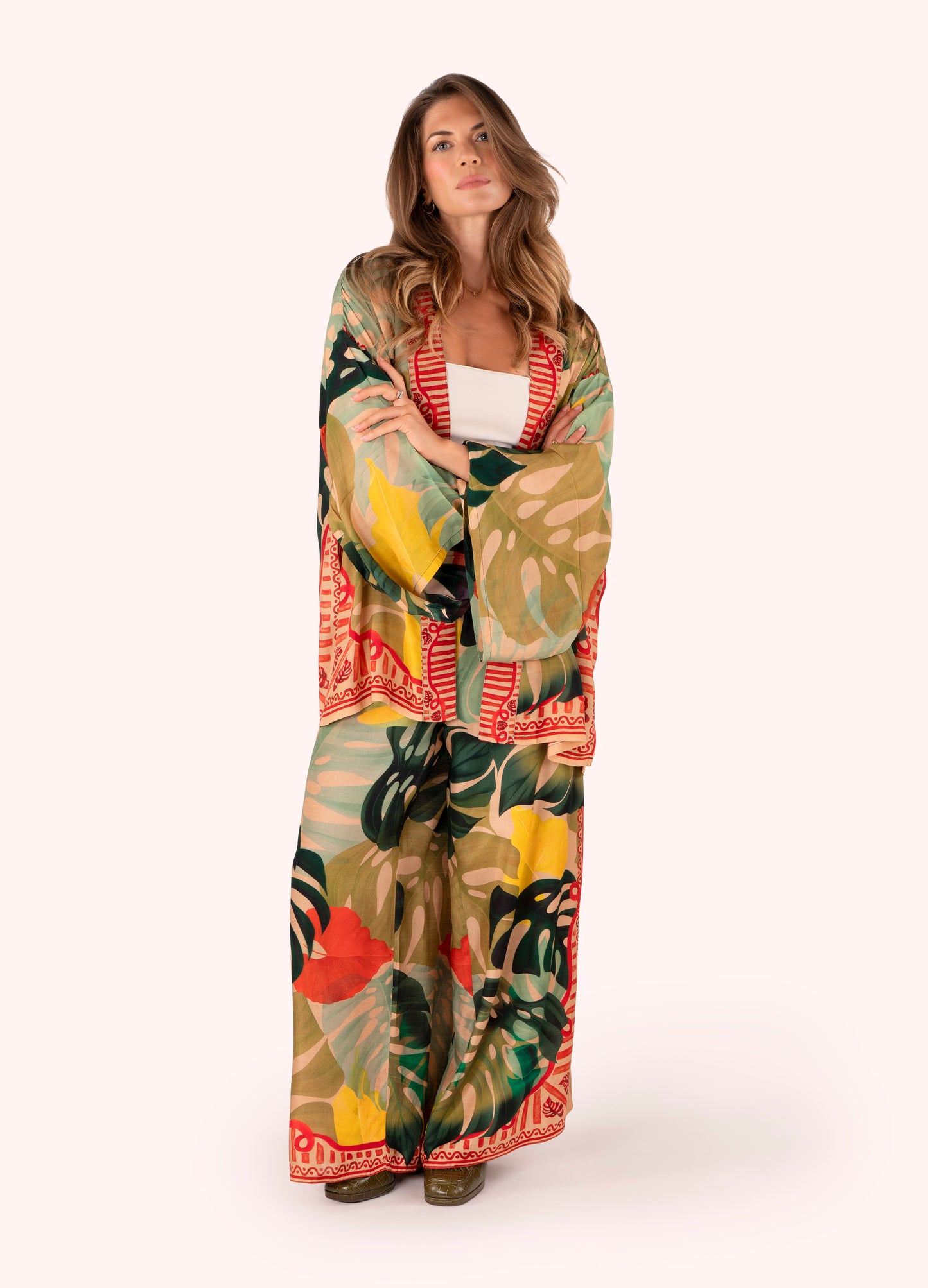 Kimono Jacket by Powder Design in Exotic Leaves