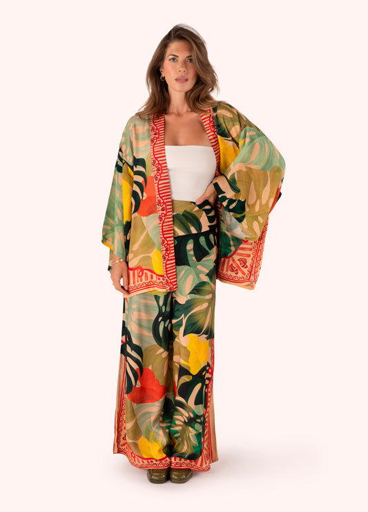 Kimono Jacket by Powder Design in Exotic Leaves