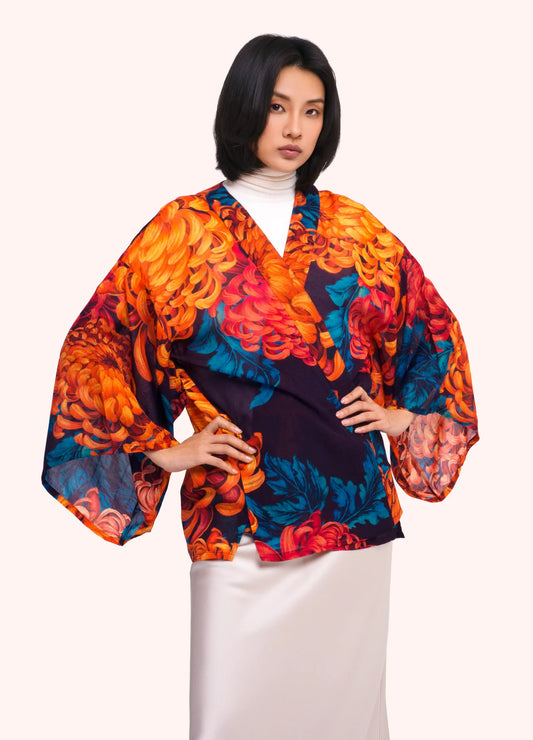 Short Kimono Jacket by Powder Design in Chrysanthemum