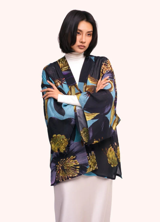 Short Kimono Jacket by Powder Design in Hellebore