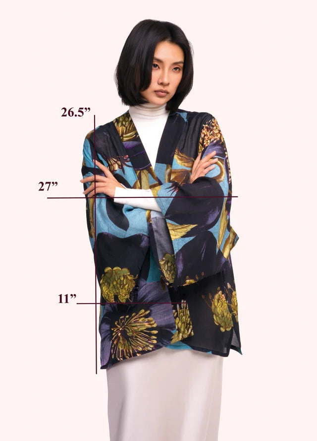 Short Kimono Jacket by Powder Design in Hellebore