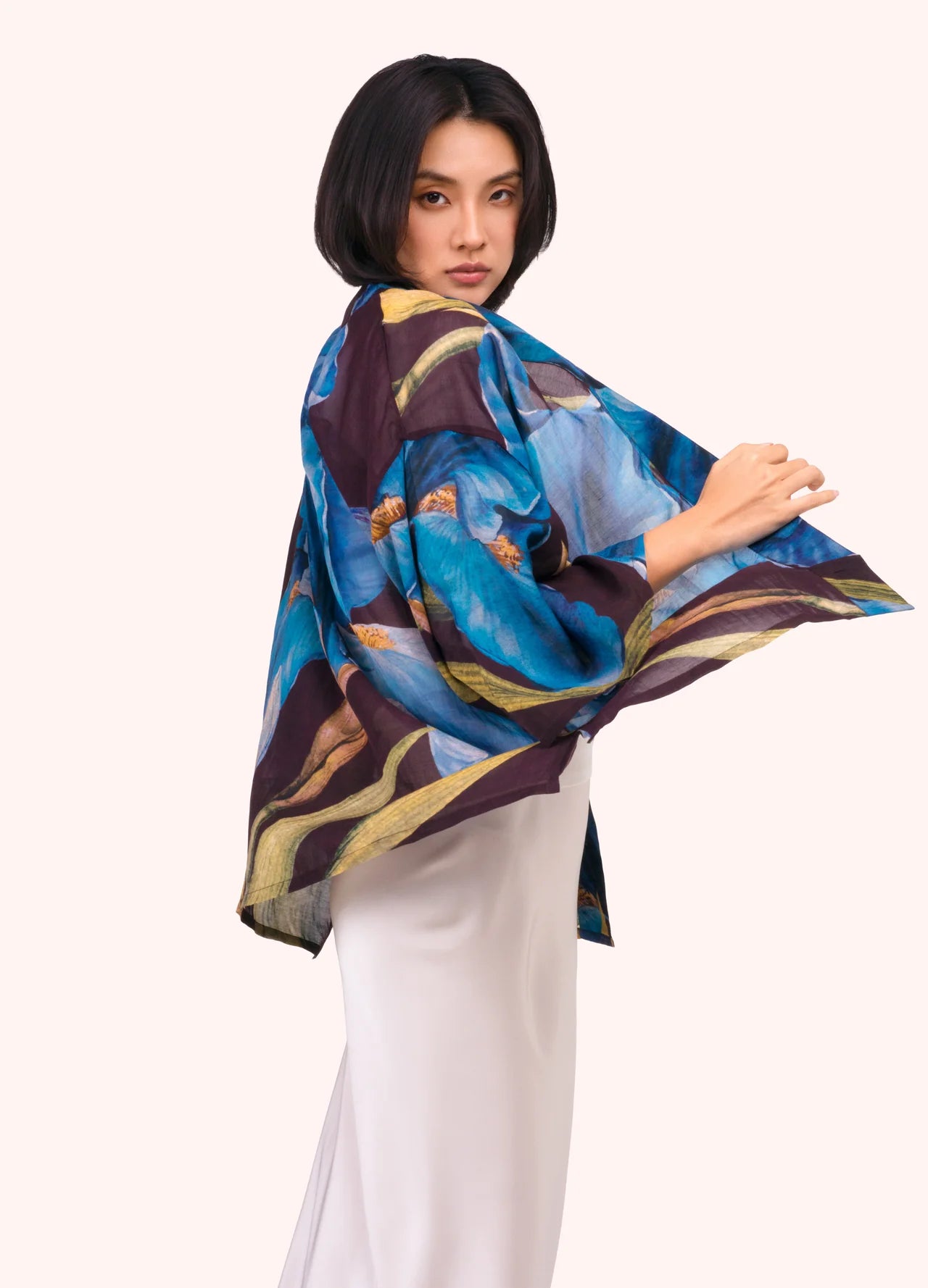 Short Kimono Jacket by Powder Design in Iris