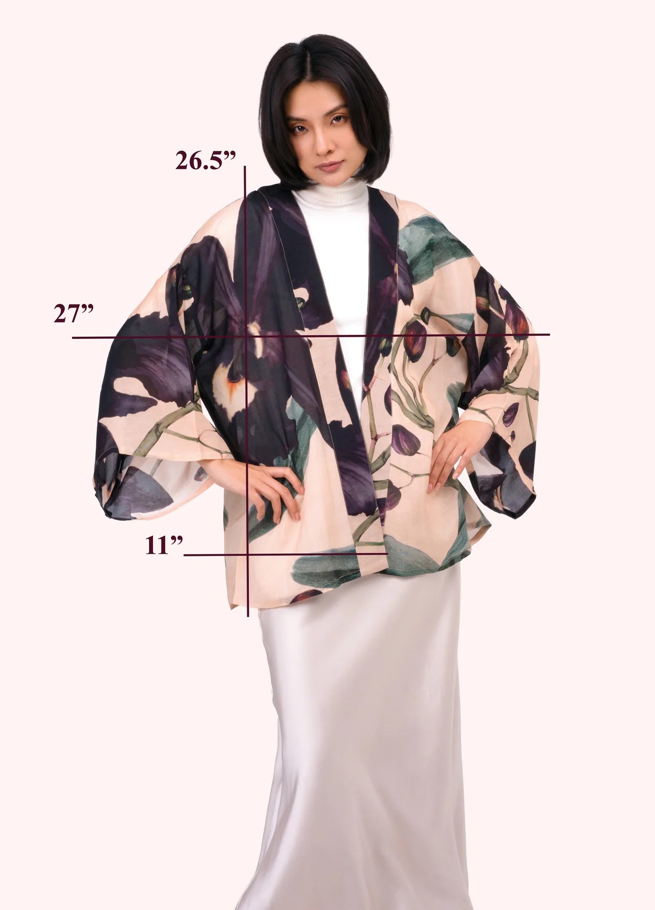Short Kimono Jacket by Powder Design in Midnight Orchid