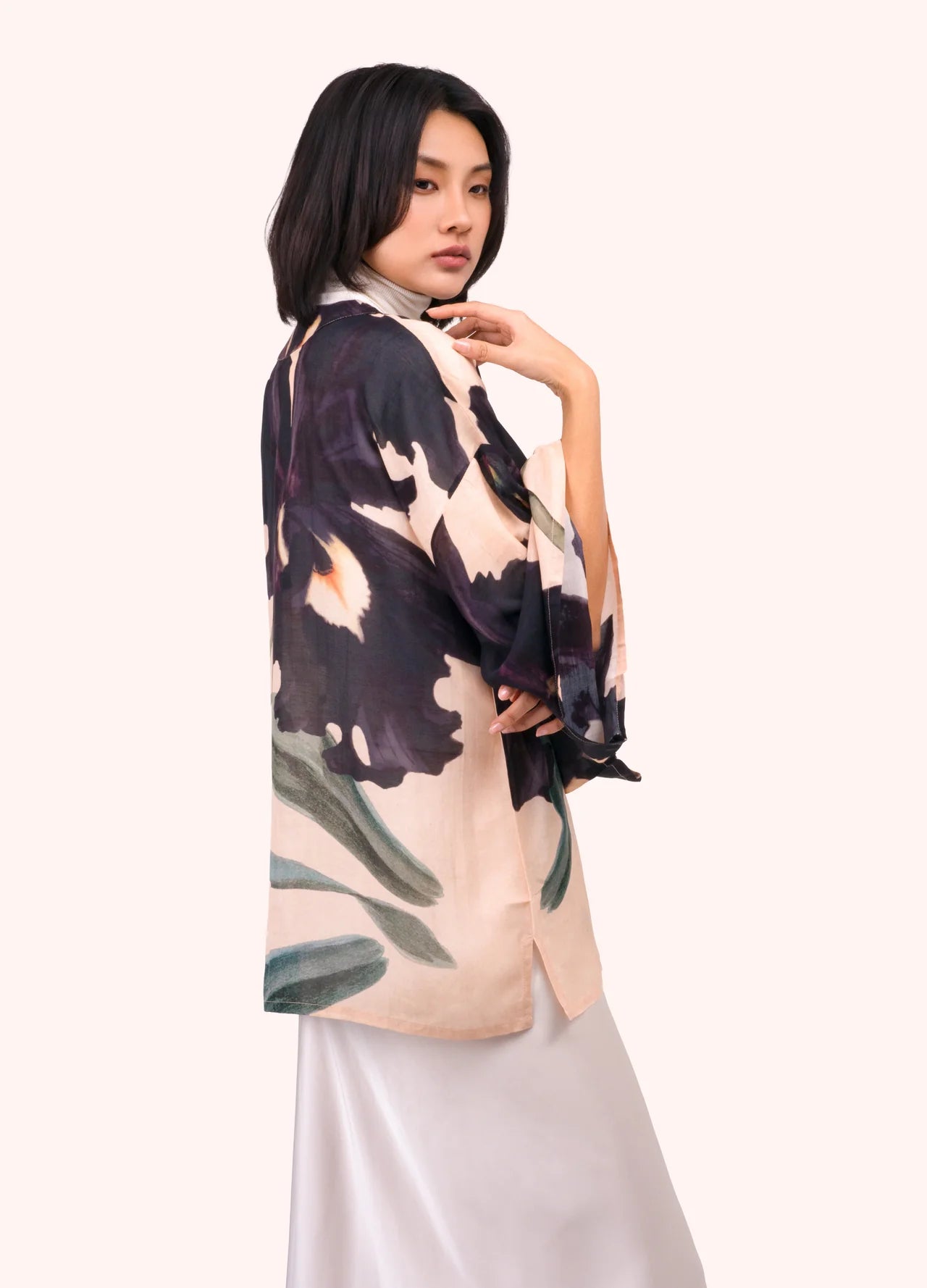 Short Kimono Jacket by Powder Design in Midnight Orchid