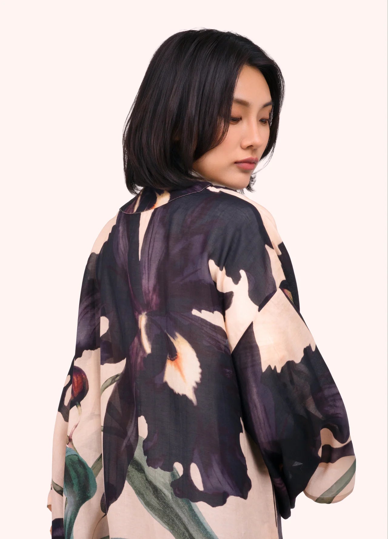 Short Kimono Jacket by Powder Design in Midnight Orchid