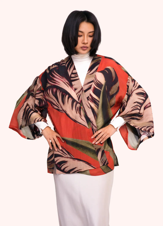 Short Kimono Jacket by Powder Design in Tulip