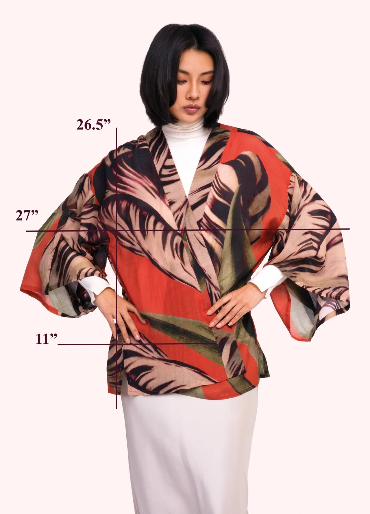 Short Kimono Jacket by Powder Design in Tulip