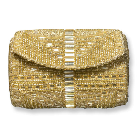 Gold Beads and Sequins Handbag by David Jeffery