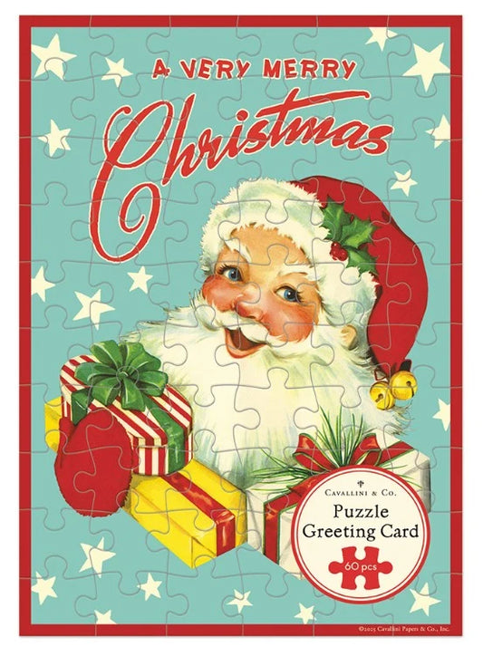 Christmas Santa Puzzle Greeting Card by Cavillini Papers & Co