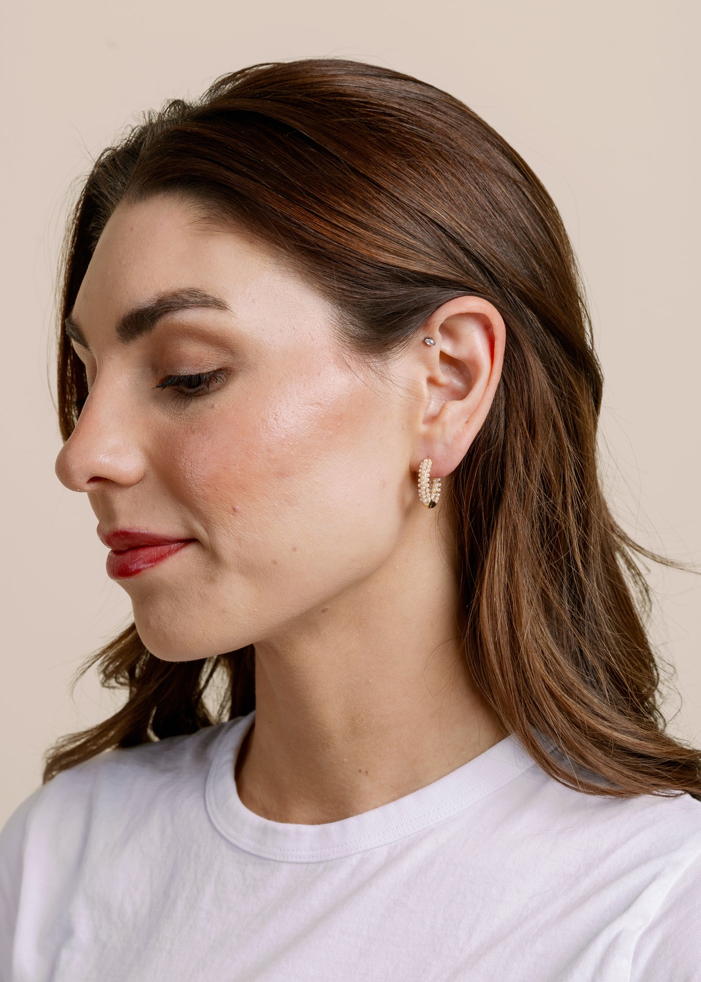 Pearl Beauty Earrings by Vincent Jewelry in Gold