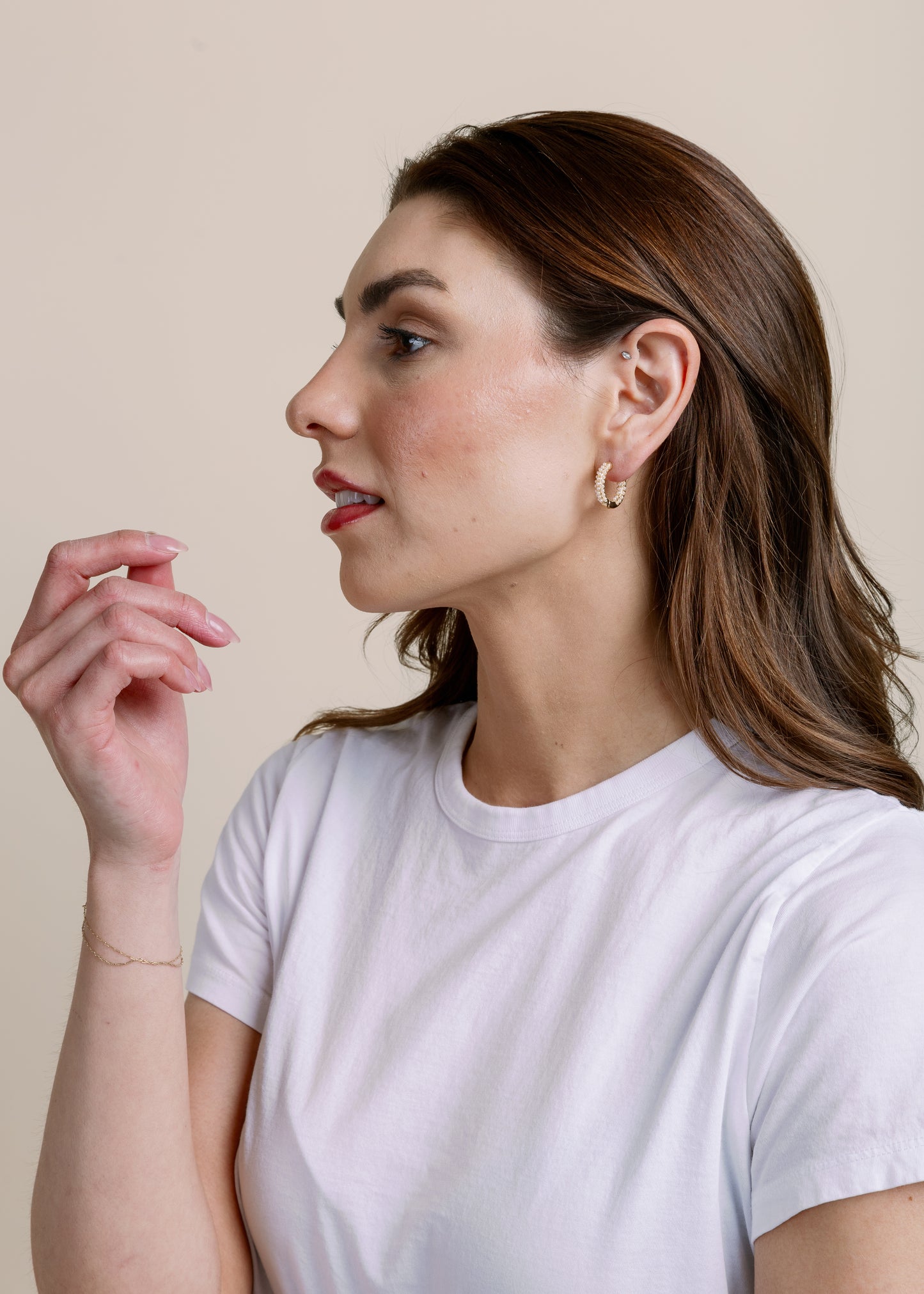 Pearl Beauty Earrings by Vincent Jewelry in Gold
