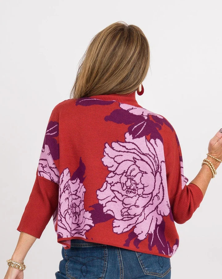 Peony Aja Sweater by Kerisma in Lunar Red