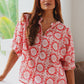 Poppy Blouse by Ex Voto in Pink Bandana Blockprint