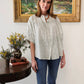 Poppy Blouse by Ex Voto in White & Hunter Green