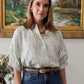 Poppy Blouse by Ex Voto in White & Hunter Green