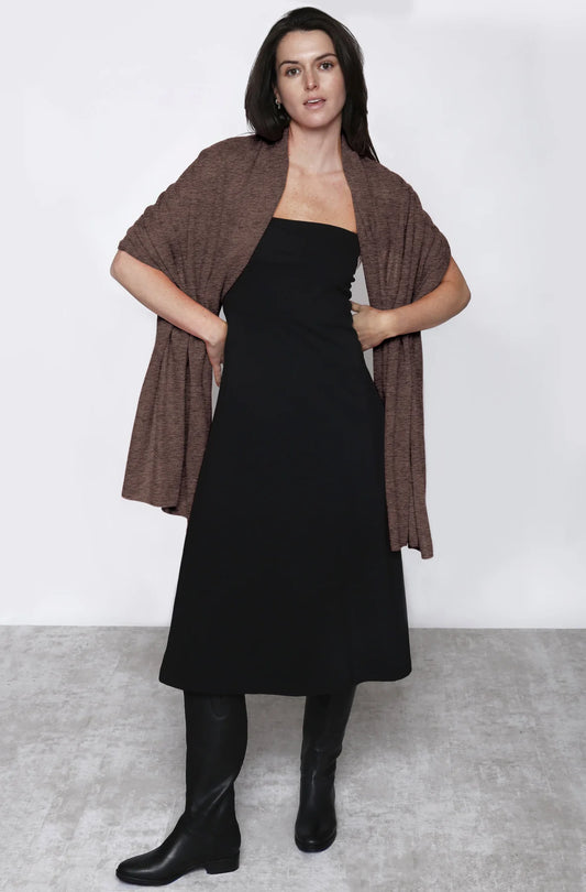 Classic Cashmere Shawl by InCashmere in Heather Caramel