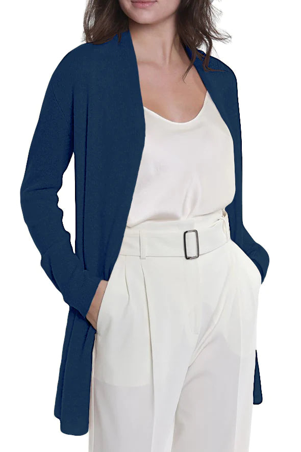 Cashmere Open Cardigan by InCashmere in Admiral Blue