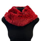 Rex Rabbit Funnel Collar Scarf by Linda Richards in Crimson