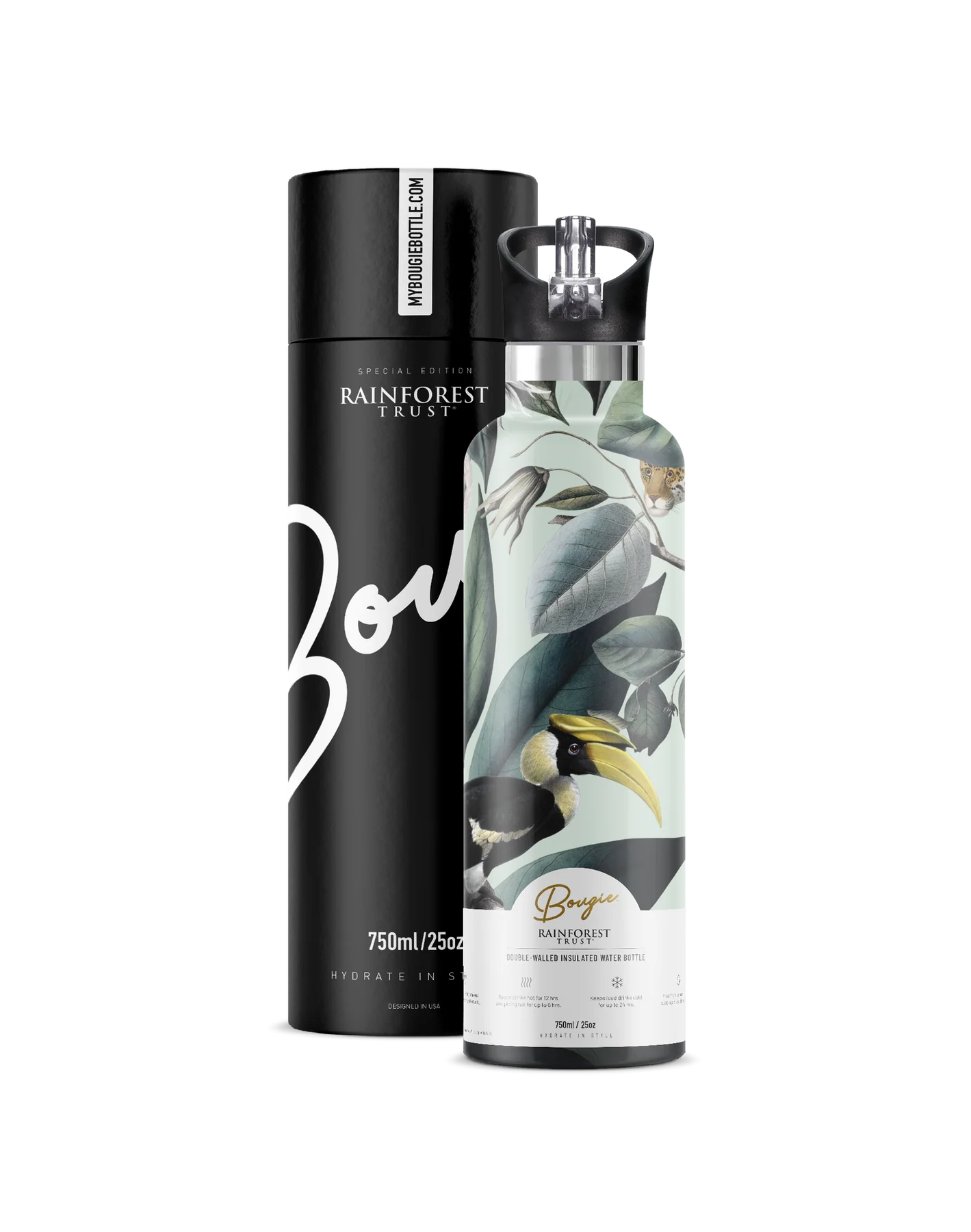 Rainforest Trust 25oz. Insulated Water Bottle by My Bougie Bottle