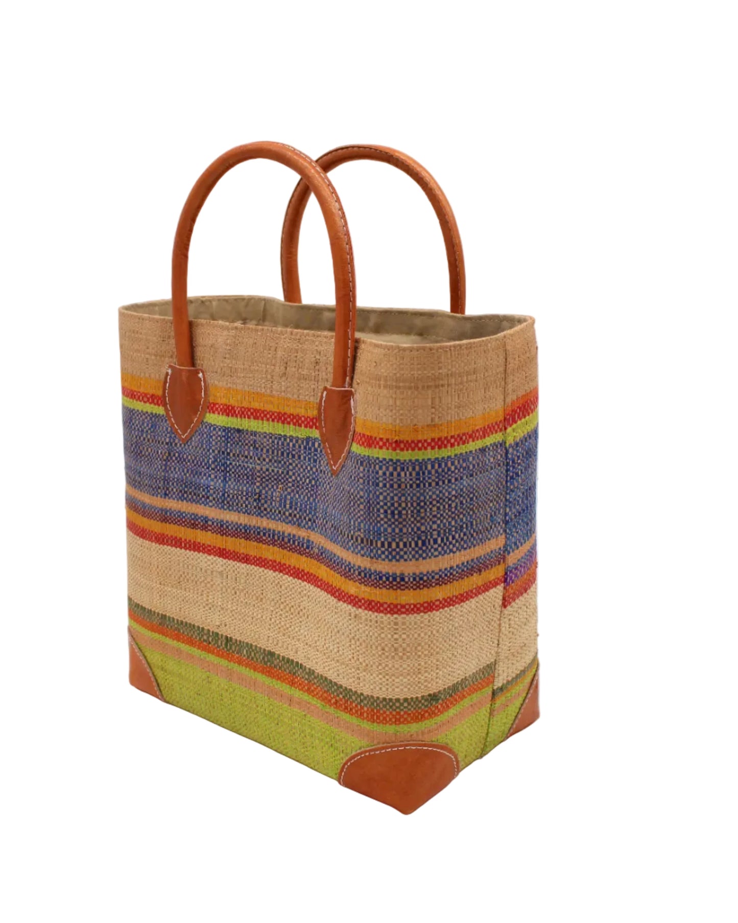 Rayo Stripes Straw Basket Bag by Shebobo