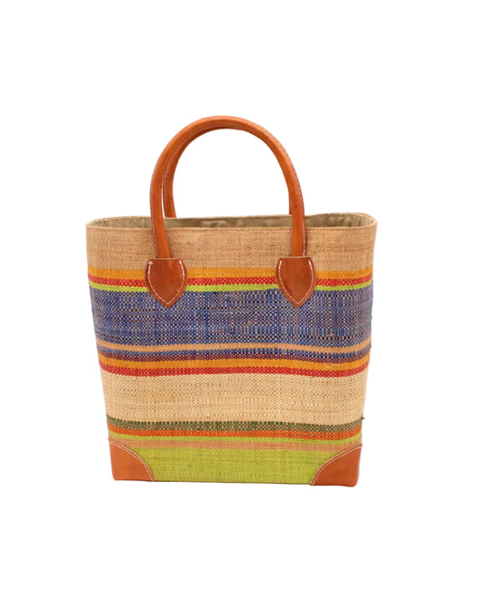 Rayo Stripes Straw Basket Bag by Shebobo