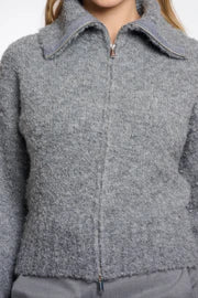 Boi Cardigan Zipper Jacket by Rino & Pelle in Grey