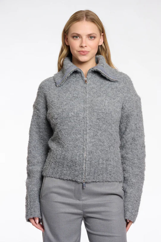 Boi Cardigan Zipper Jacket by Rino & Pelle in Grey