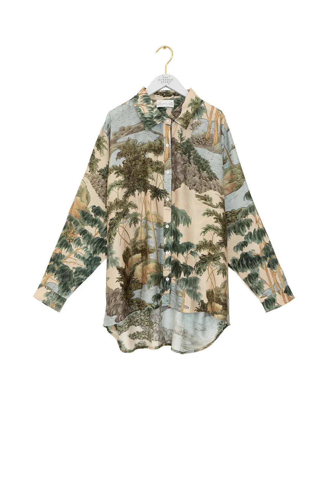 Rivers and Trees Oversized Shirt by One Hundred Stars