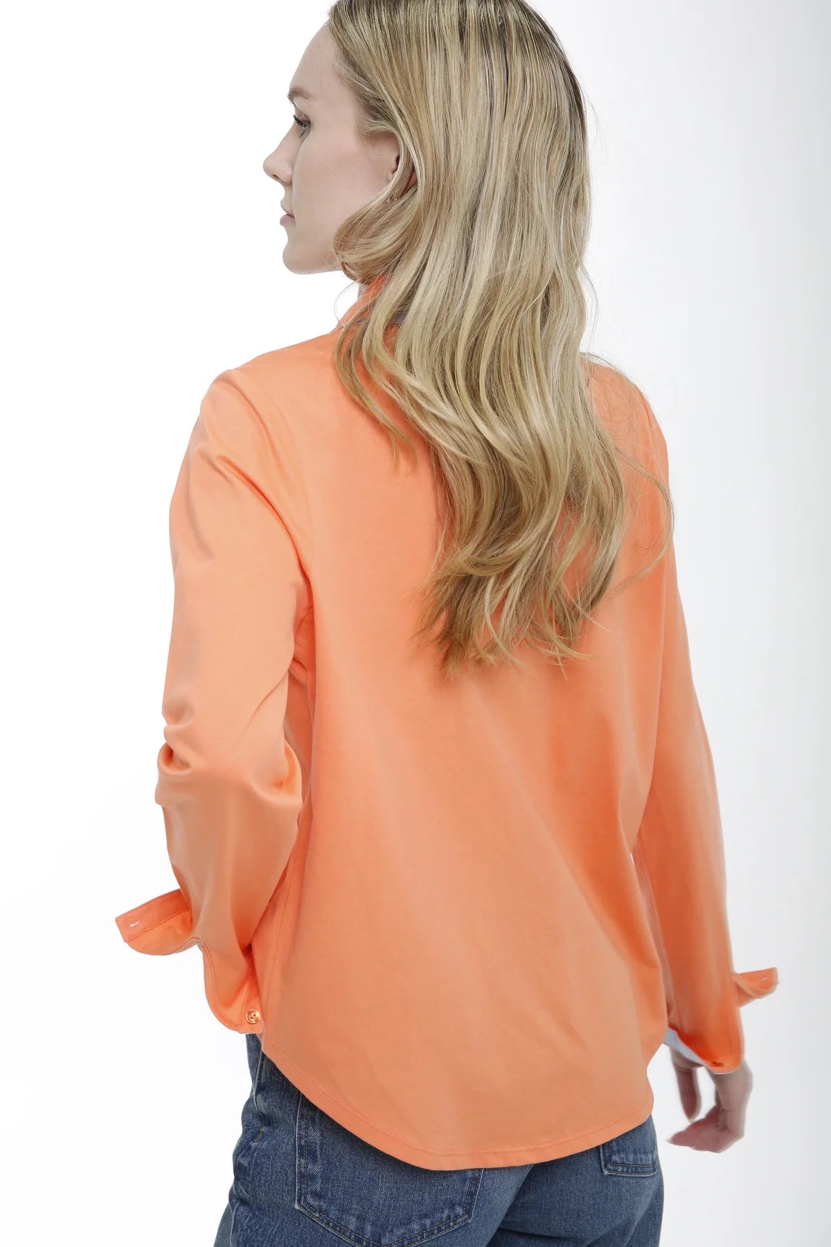 Button Down Collar Top by InCashmere in Coral Glow