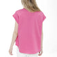 Cap Sleeve Button Front Polo by InCashmere in Flamingo