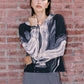 Kayla Brushstroke Top by Wild Cosmos in Black / Vanilla