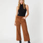 Annabelle Crop Vegan Faux Suede Wide Leg Pant by Level 99 in Tobacco