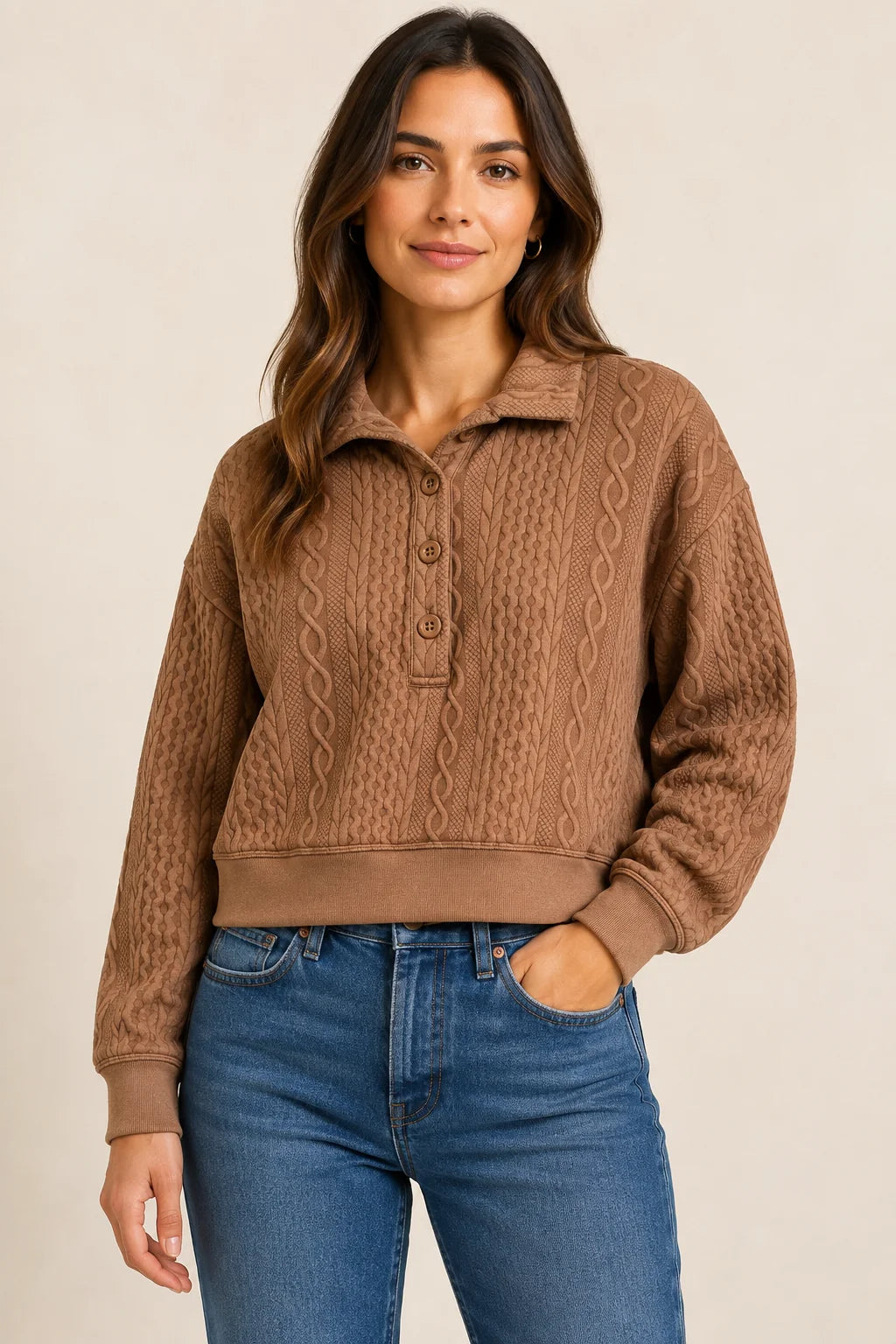 Halley Relaxed Popover by Sanctuary in Cocoa Powder