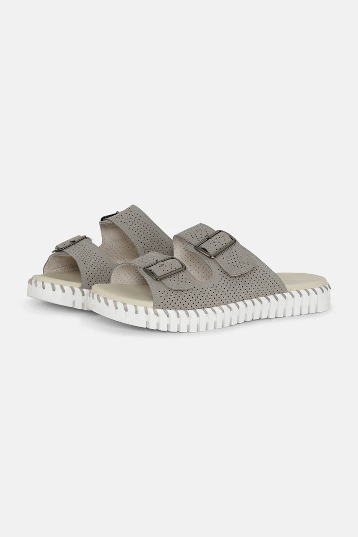 Tulip Slide Sandals by Ilse Jacobsen in Grey
