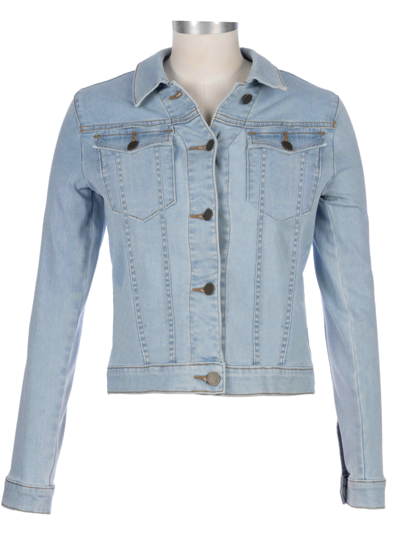 Julia Crop Denim Jacket by Kut From the Kloth in Investigate Wash