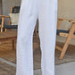 Wide Leg Pleated Linen Pants by Milio Milano in White