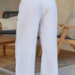 Wide Leg Pleated Linen Pants by Milio Milano in White