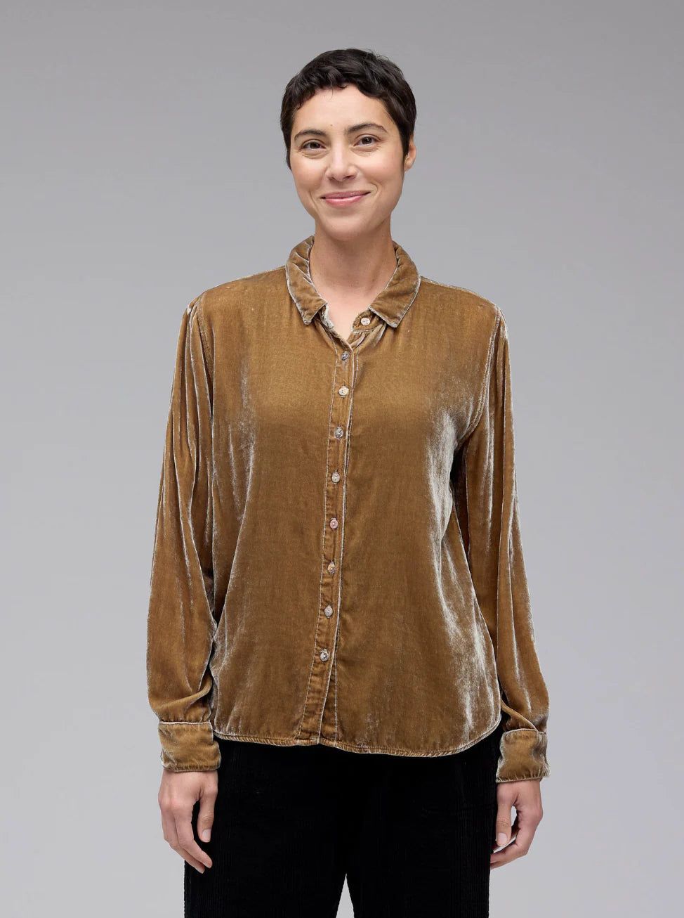 Velvet Blouse by Cut Loose in Lentil