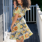 Short Sleeve Short Wrap Dress by Cienna in Pali