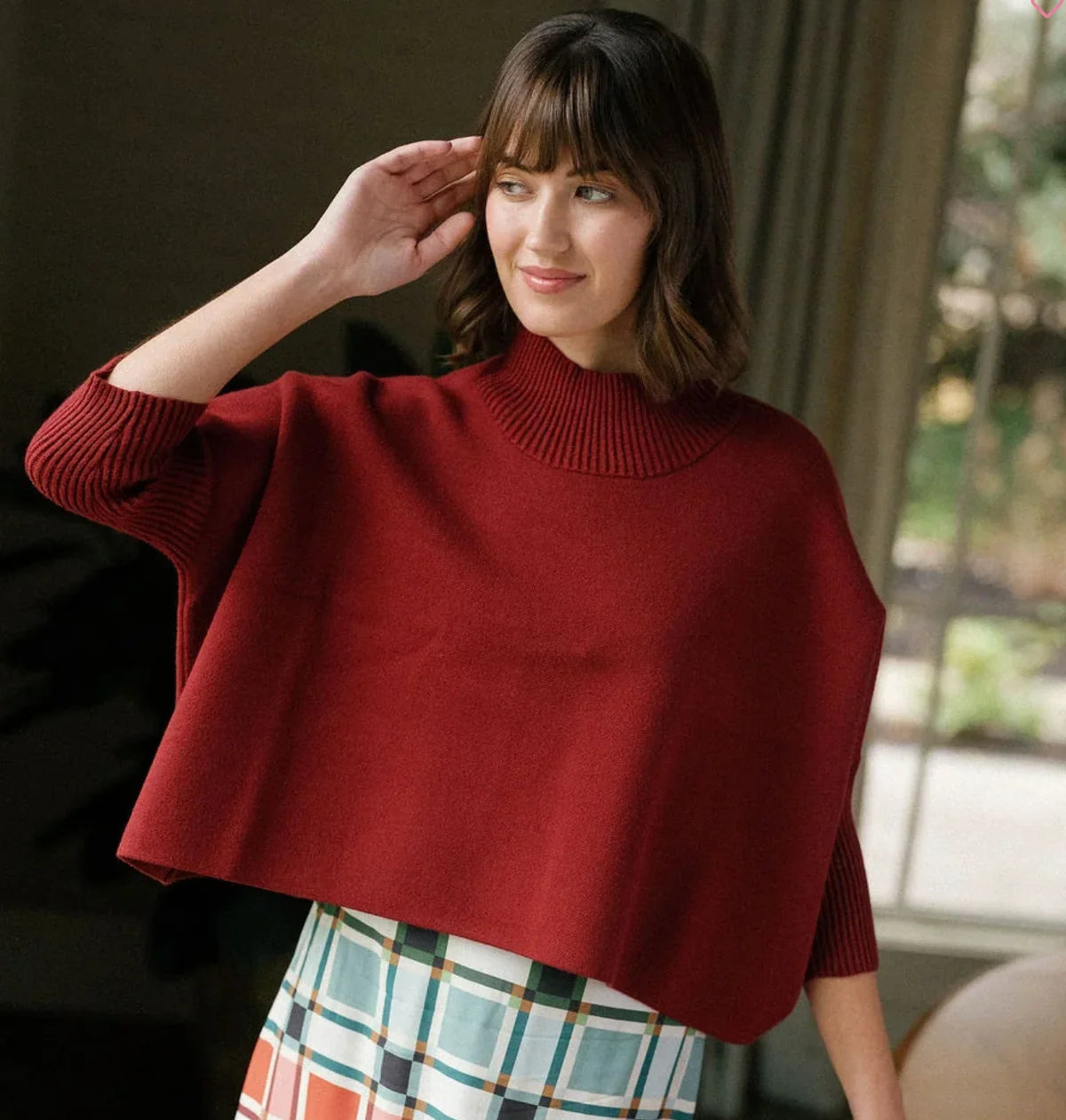 Sophia Sweater by Briton Court in Mulberry Wine