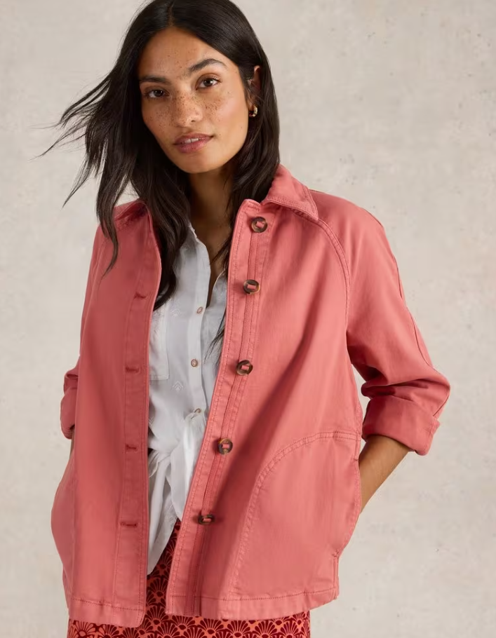 Eden Denim Jacket by White Stuff in Mid Red