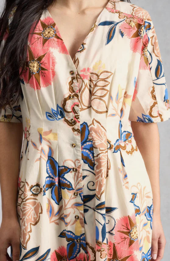 Kate Button Through Midi Dress by White Stuff in Ivory