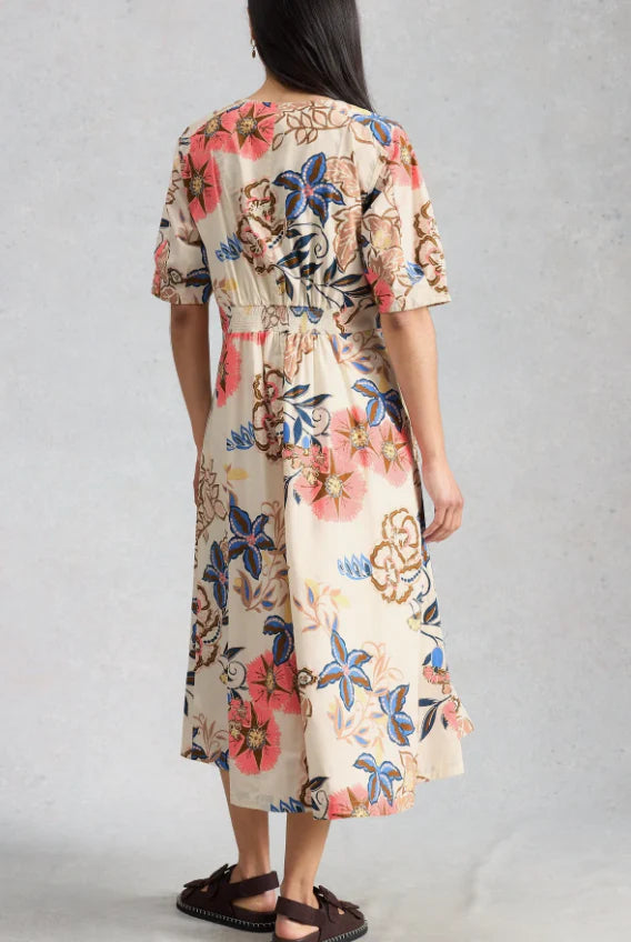 Kate Button Through Midi Dress by White Stuff in Ivory