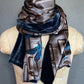 'Fences & Dragonflies' Wrap by At Home with Ray in Pewter