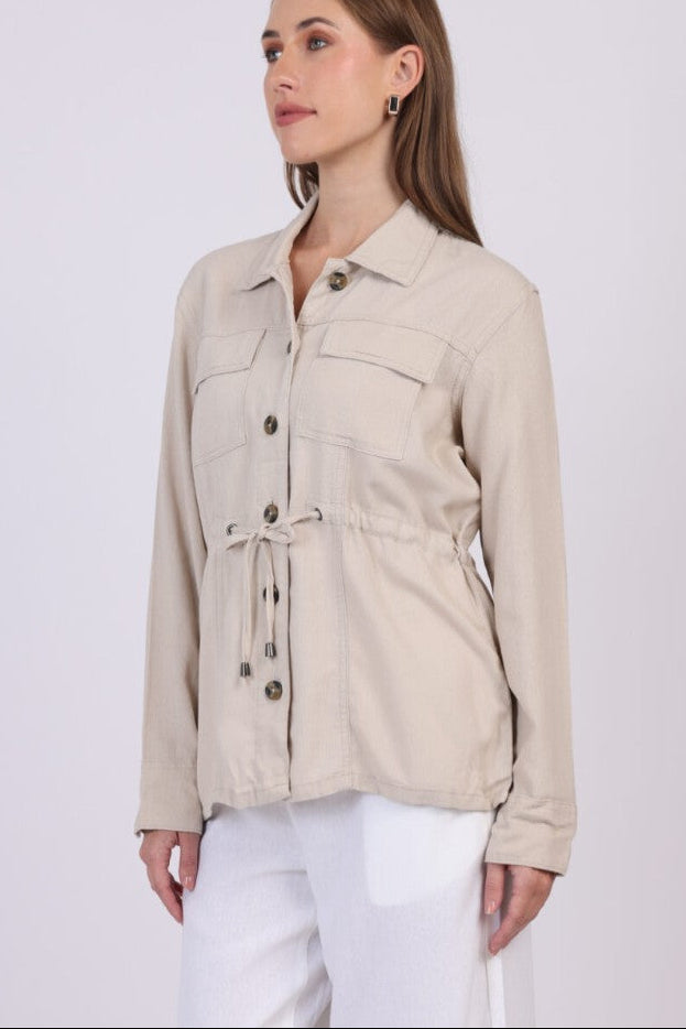 Linen Jacket by Dash Clothing in Sandstone
