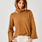 Tery Rib Neck Knit Sweater w/Snood by Suzy D London in Camel