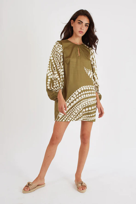 Mia Dress by Traffic People in Olive