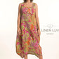 Long Seemed Dress by Linen Luv in Anis