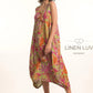 Long Seemed Dress by Linen Luv in Anis